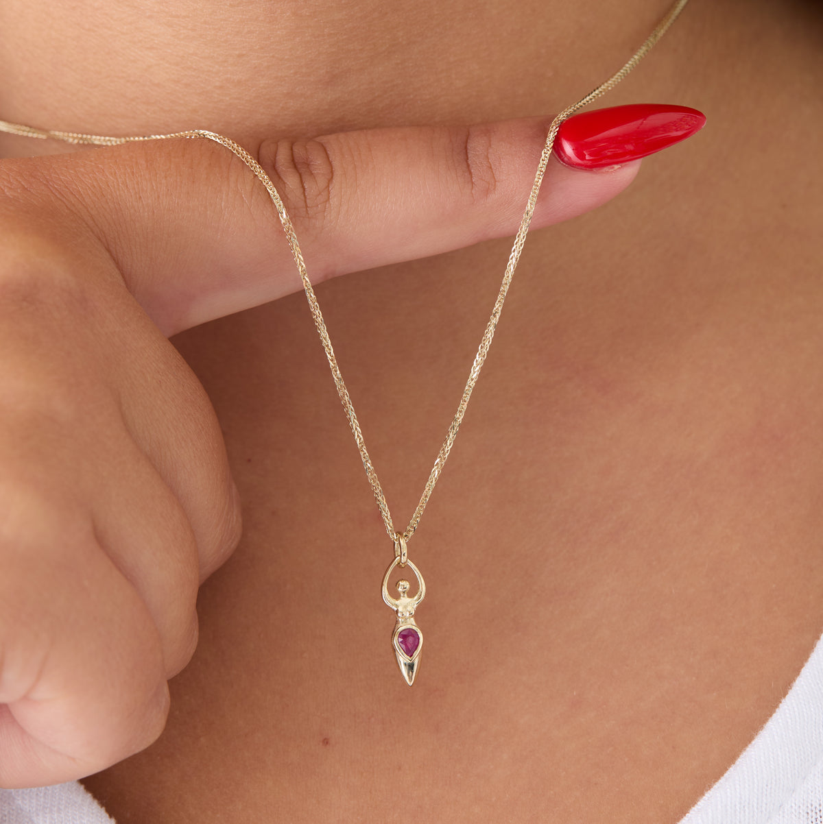 שרשרת_סילואט_רובי-תכשיטי_זהב